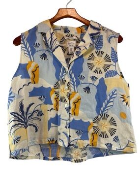 Nicole Miller Sleeveless pearl bottoms 100% Linen